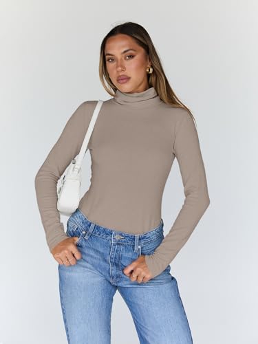 Image of Trendy Queen Women's Turtleneck Long Sleeve Shirts Basic Underwear Tops Winter Clothes 2026