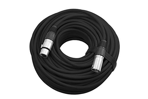 ploYnk Premium Male to Female 3 pin XLR Mic Cable Microphone Audio Cord - 100 FT Long: Black