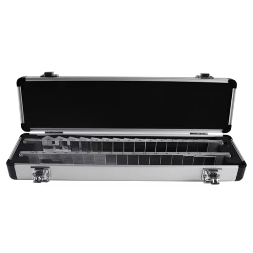 HMWOKPOT Optical Ophthalmic Prism Set with Aluminium Case for Optometry Centers, Strabismus Correction Right-Angle Prism Horizontal (16) & Vertical (15) Eye Prism Bars