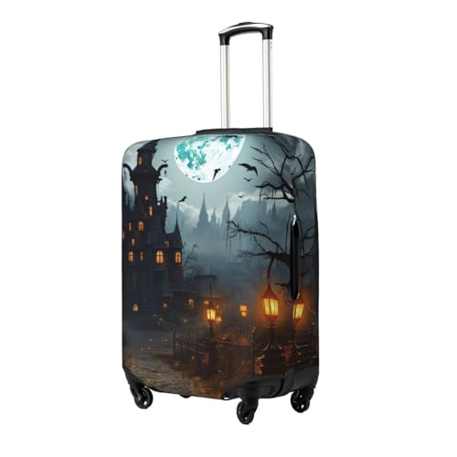 Travel Luggage Covers For Suitcase, Gloomy Castle And Witch Elastic Suitcase Protector Washable Anti-Scratch Suitcase Baggage Cover Luggage Protector Fits 18-32 Inch Luggage2