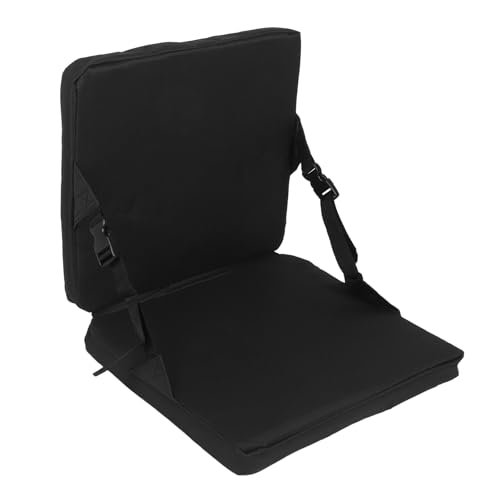 equlup Foldable Portable Stadium Seat, 34 x 38 x 4cm Adjustable Folding Floor Chair Cushion Pad with Zippered Pocket for Camping, Travelling, Hiking, Fishing