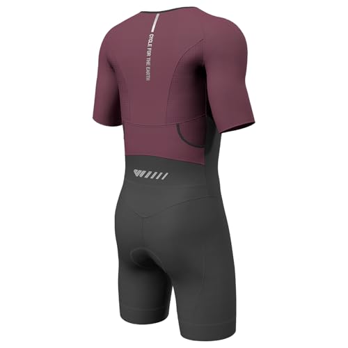 Lo.gas Triathlon Suits Mens,High Elasticity Breathable Quick-Drying Trisuit Race‌ Skinsuits Cycling Swimskin Bike Swim Run Red X-Large