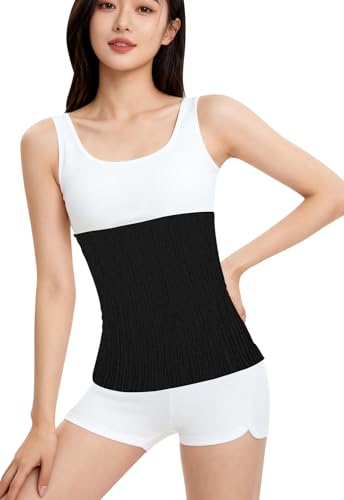 [Luckmast] 腹巻き 腹巻 はらまき 温活 愛情腹巻妊婦 腸活 あったか 秋 冬 レディース 妊活 温活 暖かい 防寒保温 お腹温め 冷え対策 伸縮性がいい下着 薄い ナイトウェア男女兼用 フリーサイズ（ブラック）のサムネイル