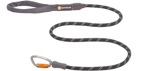 RUFFWEAR Knot-a-Leash Reflektierende Hundeleine, große, zugfreie 1,5 m Lange Hundeleine mit gepolstertem Griff, leichte und robuste Hundeleine, Anti-Tangle-Leine, S, Obsidianschwarz