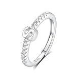 INFUSEU S Initial Rings for Women Teen Sterling Silver 925 Letter Jewelry Stacking Alphabet Monogram Toe Stackable Stacks Adjustable Size 7 6 8 Girlfriend Birthday