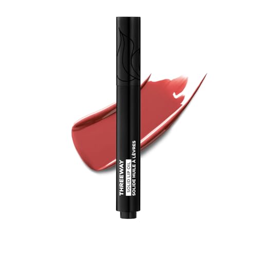 Deck of Scarlet Threeway Solid Lip Oil, Vegan Formula With Hyaluronic Acid and Hydrating Oil Blend, Glossy Finish - Natural Nectar