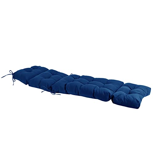 Image of QILLOWAY Outdoor Chaise Lounge Cushion 74x22x4 Inch, Waterproof Weather Resistant Replacement Pad for Patio Pool Furniture, Royal Blue