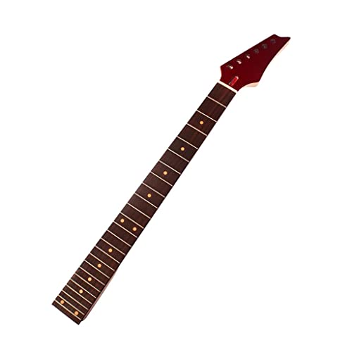Braço de Guitarra Elétrica Inacabado 24 Maple Embutidos Cabeça Vermelha