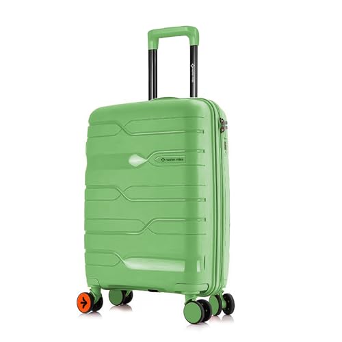 Image of Nasher Miles Polypropylene 360 Degree Paris Hard-Sided Cabin Luggage 20 inch | 55cm | 8 Wheels Small Trolley Bag for Travel | Suitcase (Avocado Green)