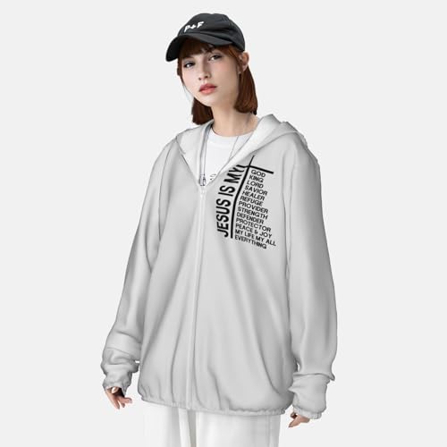 Jesus is My Everything Men's Sun Protection Shirts with Zipper Lightweight SPF Uv Shirt for Fishing Running Hiking,4