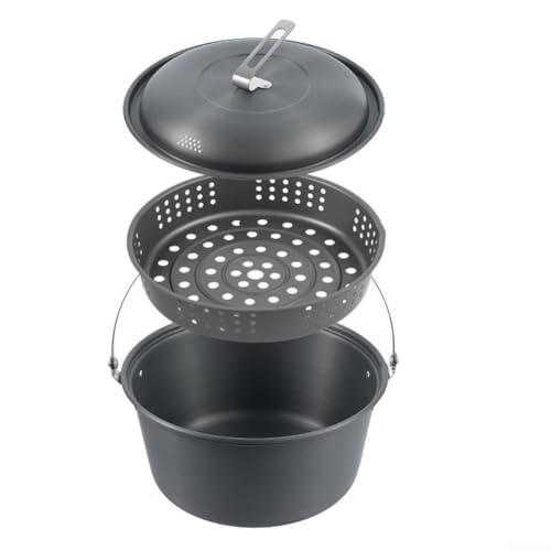 Juego de utensilios de cocina de aluminio ligeros de 4 5 litros para campistas (olla colgante)