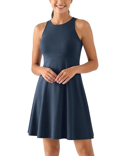 Image of ODODOS Casual Flare Tank Dress for Women Summer Sleeveless Sundress Mini Skater Dress