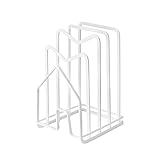 Rack Shelf Stand Multi Layer Space Saving Rostproof Cutting Board Practical Kitchen Organizer Pot Lid Holder Iron Art Home WF (Color : B White)