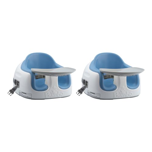 Image of Bumbo 2 Pack 3-in-1 Multi-Seat for 6 to 36 Months, Travel Baby Feeding and Play Floor Seat, All-in-One Portable Booster with Tray & Toddler High Chair, Powder Blue