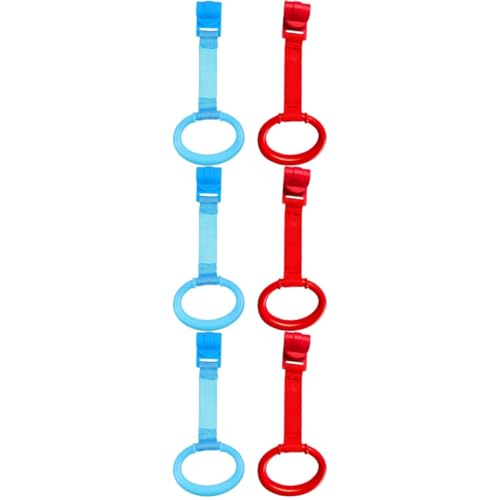 SHOWERORO 3sets Pull Rings for Boys and Girls Toddler Hand Pull Ring Learning to Stand and Walk Toy 2pcs*3