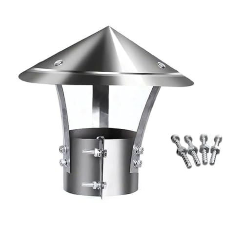 Generico Comignolo Antivento Antipioggia Ø 80-300mm Comignolo in Acciaio Inox per Condotti di Stufe E Camini Comignoli Superiori Conici Comignoli for Esterno Tetto(130mm/5.1in)