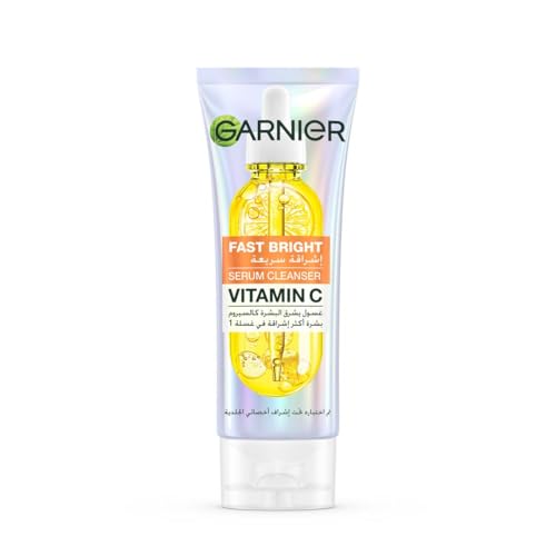 Garnier Skinactive Fast Bright Vitamin C Serum Cleanser Facewash Gentle Face Cleanser for Skin Brightening like a Serum Suitable for all skin types 100ml