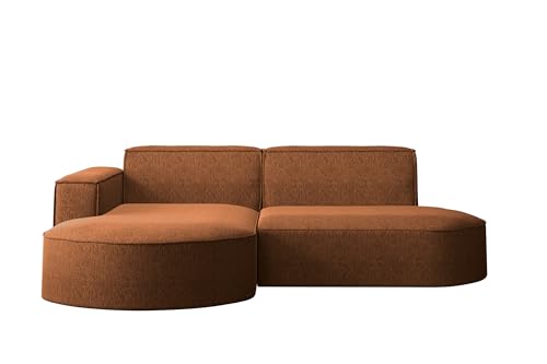 Kaiser Möbel - Ecksofa mit Wohnlandschaft, Eckcouch L-Form, Sofa 3-sitzer, Polstersofa, Bequemes Couch mit Ottomane für Wohnzimmer, Relaxsofa, Lounge-Set, Verita Stoff, Modena Studio, Kupfer, Links – Bild 5