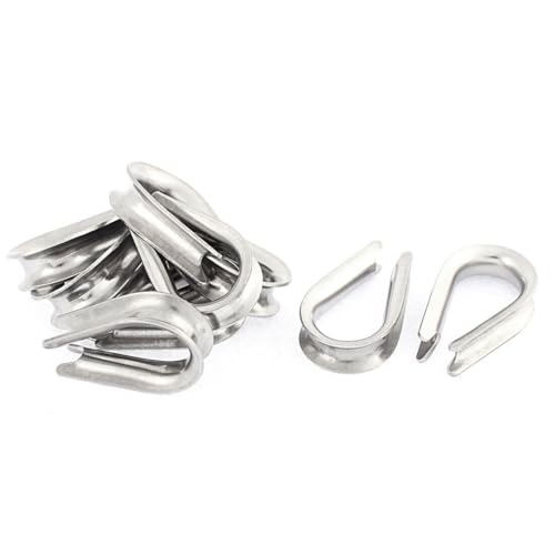 Tool Parts and Accessories Stainless Steel 8mm Standard Wire Rope Cable Thimbles Rigging 10pcs (#CN-140824-14675)