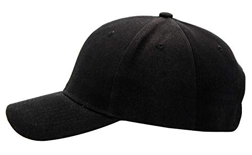 Baseball Cap Men Women - Adjustable Plain Sports Fashion Quality Hat, Blk #TOP3