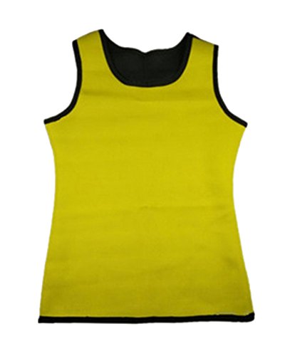 GODGETS Faja Reductora Adelgazante Hombre Neopreno Camiseta Reductora Compresion de Sauna Deportivo Amarillo Negro S