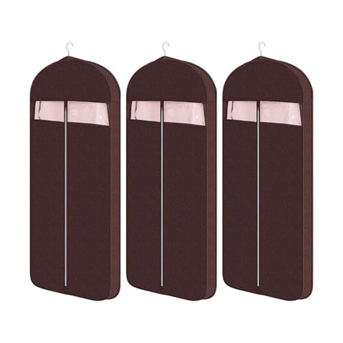 3 Pcs Garment Bags - Breathable Dust Covers for Suits, Shirts & Padded Clothes - Hanging Clothing Storage - Red 60x130cm/24x51in - Protects from Dust & Damage
