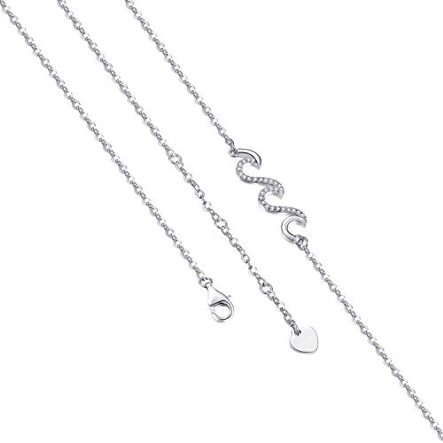 Yzsfmzge Ocean Beach Wave Anklet/Bracelet For Women 925 Sterling Silver Adjustable Wave Ankle Large Bracelet Hypoallergenic Dainty Wave Jewelry Gift For Women Girls #TOP3