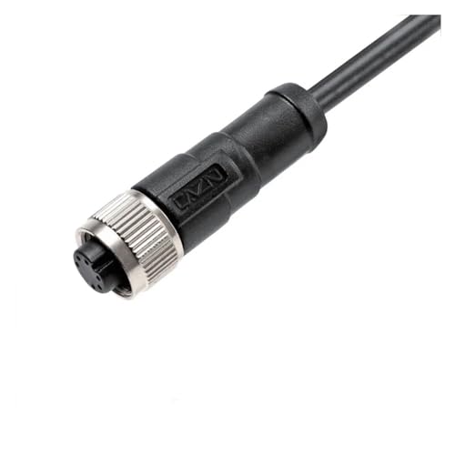 Conector de aviación con sensor M12 industrial resistente al agua, 3 pines, 4 pines, 5 pines y 6 pines, conector macho y hembra for soldadura con codificación C, montaje en panel.(Female Plug 2m,3pin)