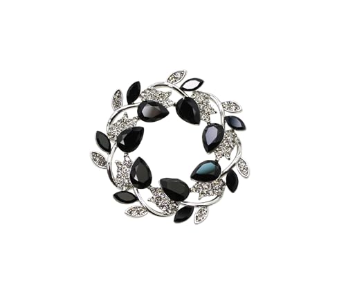 Image of Faship Gorgeous Rhinestone Crystal Floral Wreath Brooch Pin