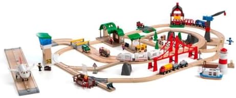 BRIO World Railway World Deluxe Set - 106-Piece FSC-Certified Wood and Accessory Train Set - Works with All Wooden Train Sets - Includes Tracks, Vehicles, Bridge & More - Kids Ages 3 & Up — view 2