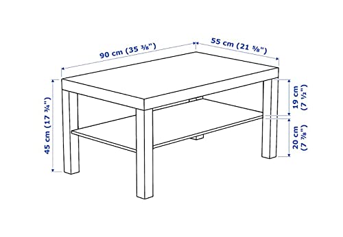 IKEA Couchtisch Lack 90x55cm Eicheneffekt Weiss lasiert 503.190.29