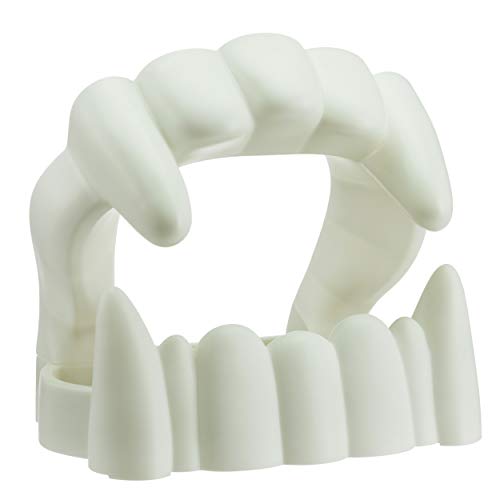 Hallmark 6MJN1498 Glow in The Dark Candy Bowl-Vampire Teeth for Halloween, White