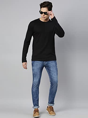 Image of London Crew Round Neck Full Sleeve Regular Fit Casual Cotton Plain Solid Tshirt for Men Full-Solid-23