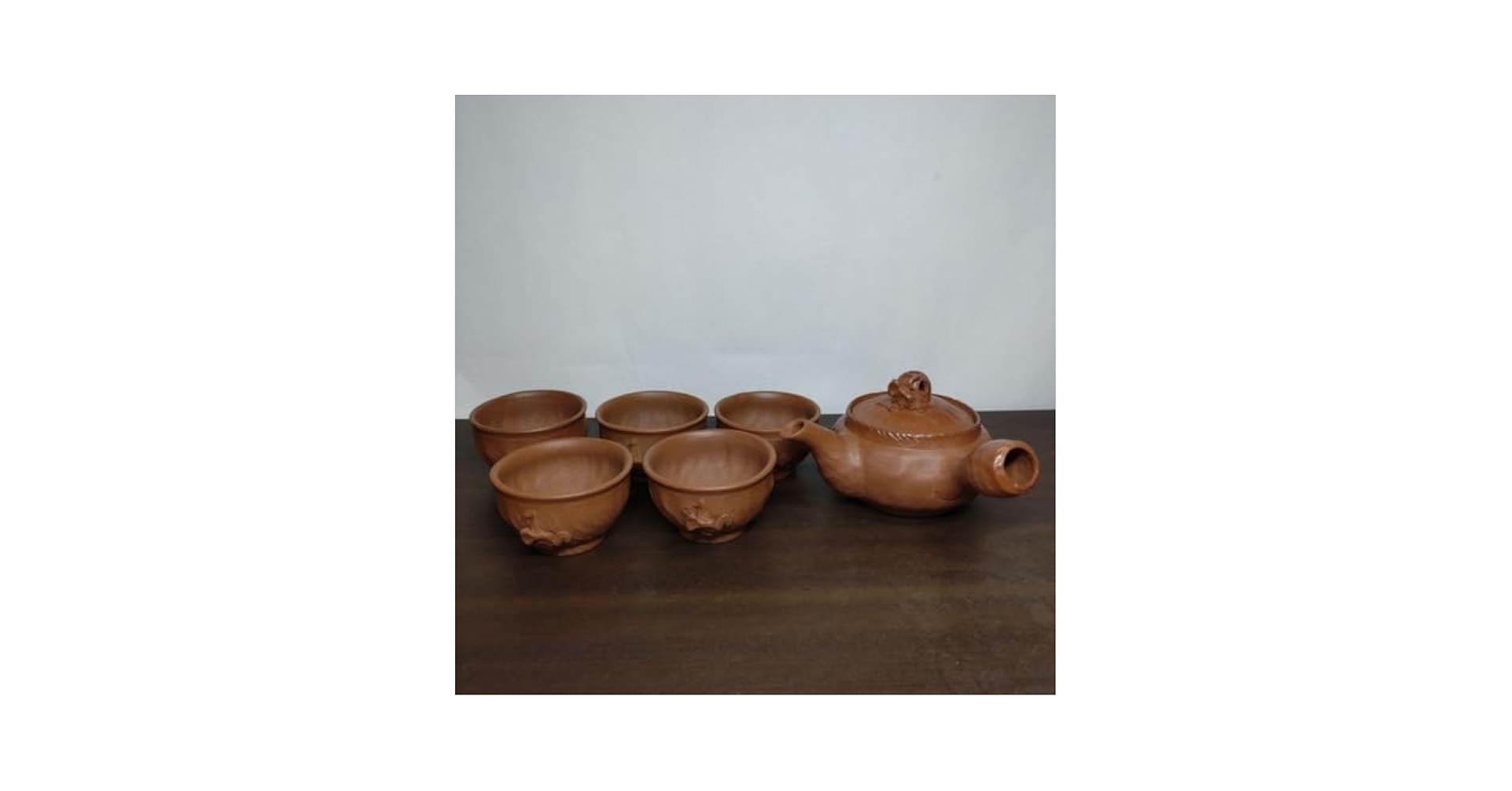 Amazon.co.jp: 田嶋 勝三 作 田嶋萬古焼 朱泥 蛙 茶器揃湯呑五客