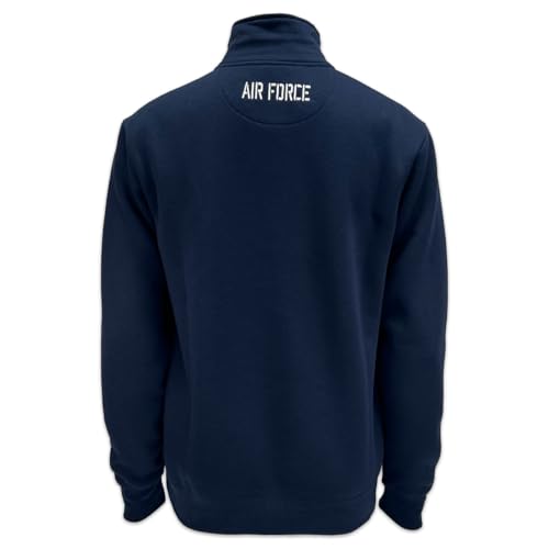 Armed Forces Gear US Air Force Wings Tackle Twill Embroidered Fleece Quarter Zip Sweatshirt (Navy)2