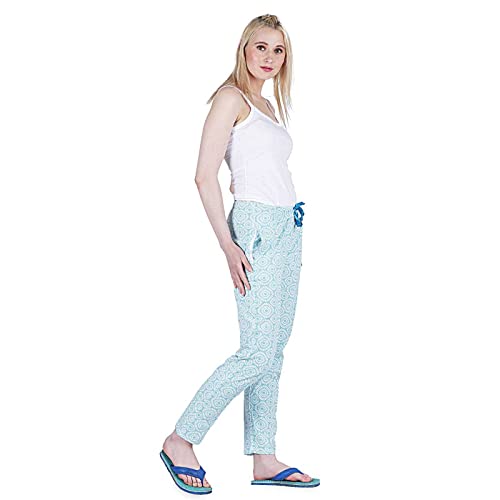 Image of Women's Cotton Printed Night Pyjama with Two Pockets