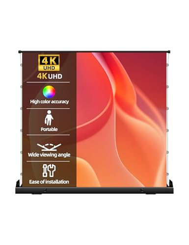 Portable Tab-Tension ALR Manual Pull Up Projector Screen,178°Viewing Angle Movie Screen,Outdoor Projector Screen Wrinkle-Free Design for Backyard Movie Night(100 in/16:9)