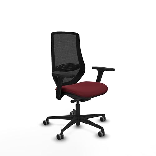 Piqueras y Crespo Silla Escritorio rústica Mardos Ideal para Trabajar con Respaldo Fijo, Brazos 3D, Apoyo Lumbar 1D, Mecanismo Sincro/Traslack, 24 Horas de Uso, Peso máximo 120 Kg