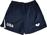 Butterfly USA Team 19 Table Tennis Shorts, Blue, Small