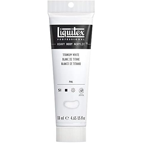 Liquitex Professional Heavy Body Acrylic Paint, 4.65-oz (138ml) Tube, Titanium White Cover