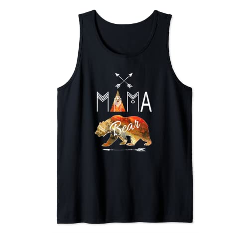 Mama Bear Tribal Matching Group Vacaciones familiares y camping Camiseta sin Mangas