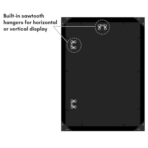 Americanflat 15x21 Picture Frame with Polished Plexiglass - Black Picture Frame - Wide Photo Frames Made of Engineered Wood for Vertical or Horizontal Wall Display - Epic Collection - Black