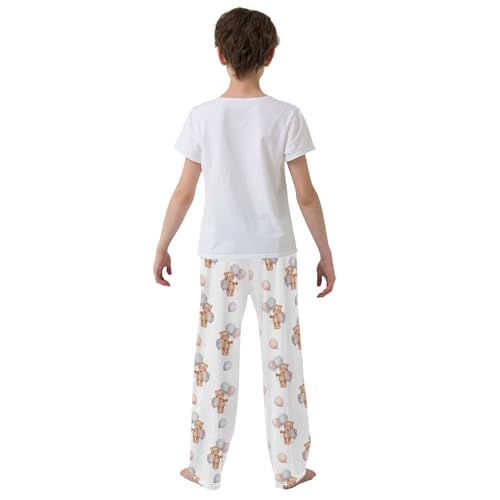 ZZKKO Bear Balloons Watercolor Boys Pants for Kids Jogger Pants with Pockets S-XL3