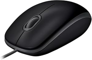 Logitech B110 Kabelgebundene USB-Maus, geräuschlose Tasten, komfortables Design in voller Größe, beidhändig bedienbar PC / Mac / Laptop - Grau