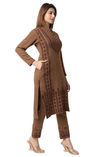 Image of ColorChakra Woolen Kurta Palazzo Set for Womens Winter wear Wool Kurti Sizes M to 4XL