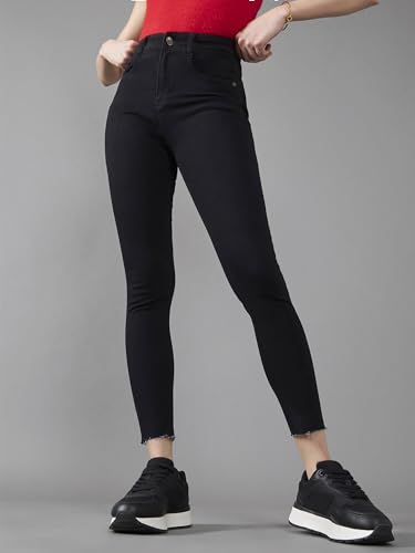 Image of Dolce Crudo Women's Skinny Fit High Rise Cropped Length Stretchable Denim Jeans