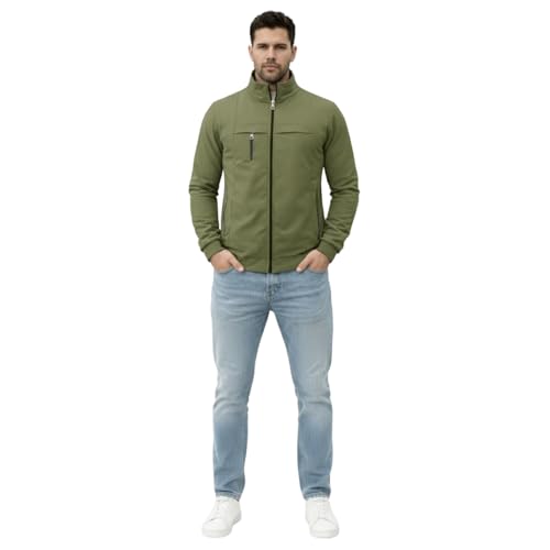 Image of NINQ Men's Jacket for Winter with High Neck & Full Zip | Stylish Jackets | Casual Wear Zipper Jacket for Men | Travel Friendly High Warmer Winter Jackets.