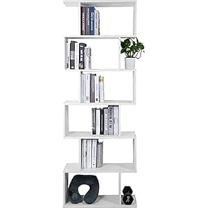 Meerveil Bibliothèque en Bois Blanc pour Salon, étagère de Rangement pour la Maison et Le Bureau, 70 x 23.5 x 190.5 cm