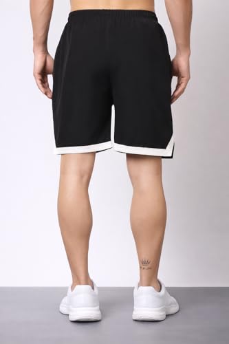 Image of London Hills Men's Sports Running Shorts Lightweight Quick Dry Gym Workout Training Shorts with Zipper Side Pockets Elastic Waist Adjustable Drawstring Athletic Activewear Running Jogging Fitness Yoga