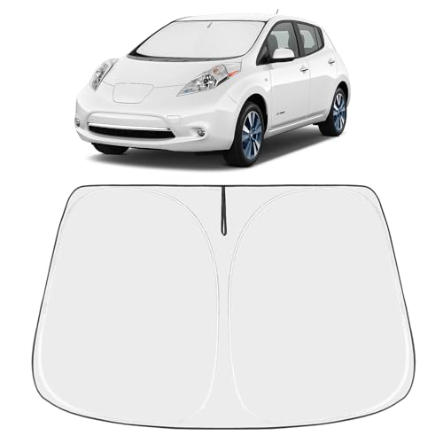 Image of Proadsy 2026 Upgrade Windshield Sun Shade Custom Fit 2011-2017 Nissan Leaf Foldable Front Sunshade Protector Sun Visor Blocks UV Rays Keep Car Cooler